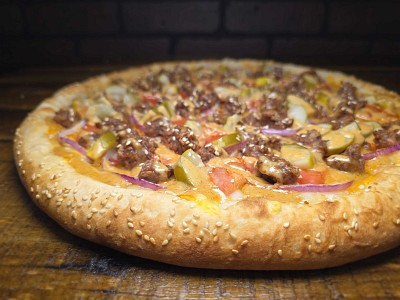 VEGAN Bacon Cheese Beyond Burger Pie